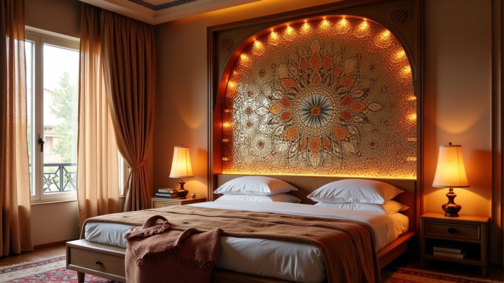 Styled bedroom with mirror work